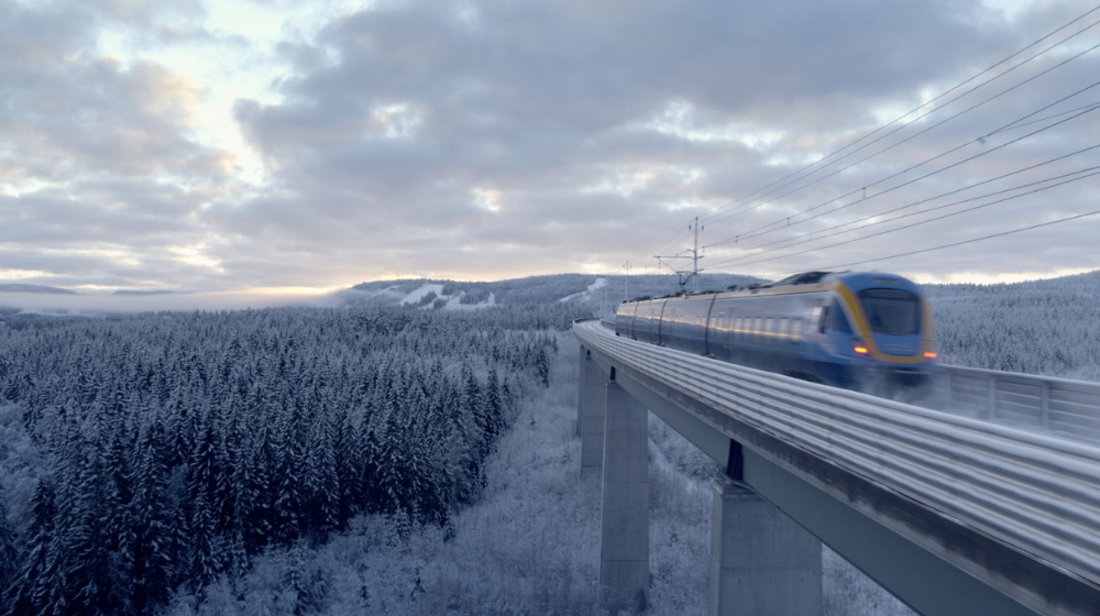 Tåg på vintern
