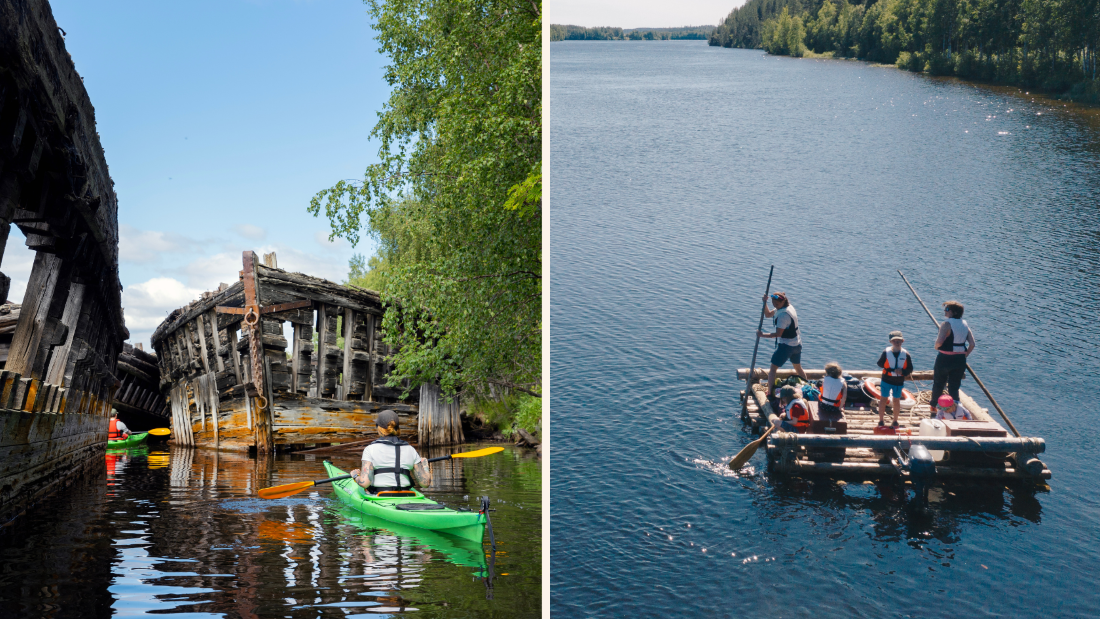 Kajak i granö och norrbyskär