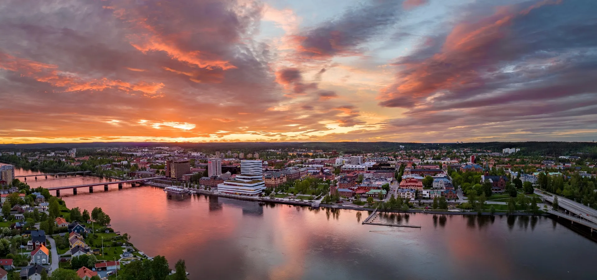 Vy över Umeå sommar