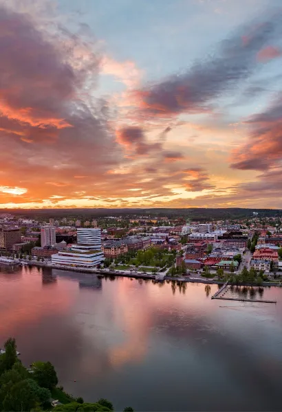 Vy över Umeå sommar