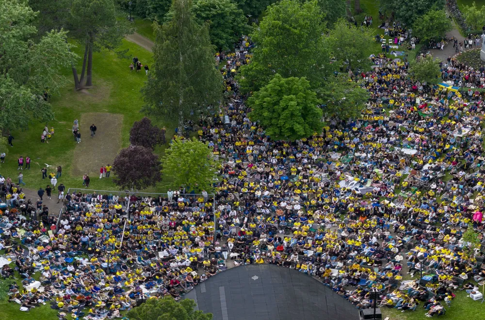 World Cup match on big screen