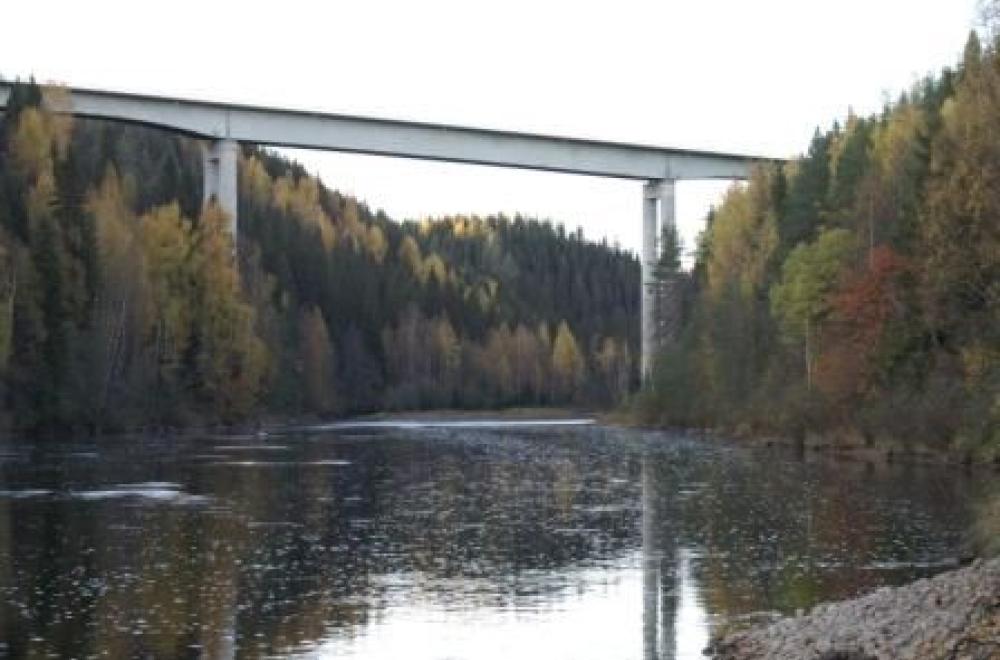 Bro över Öre älv i Bjurholm