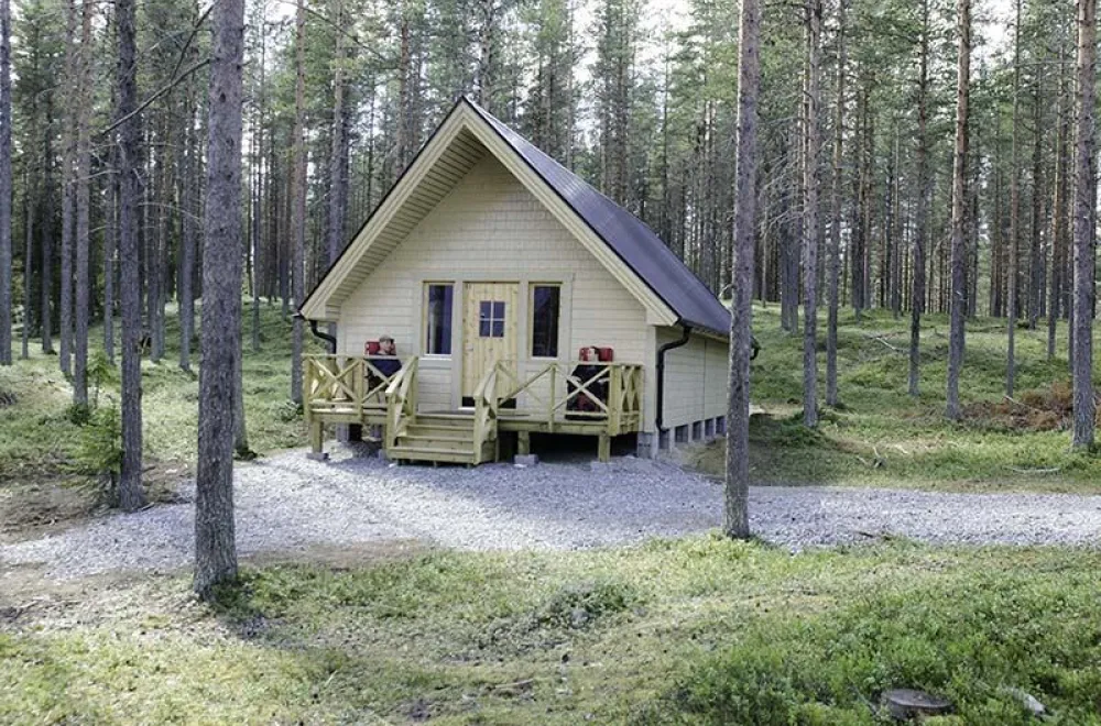 Forest cottages at Wilderness camp Vikheden  