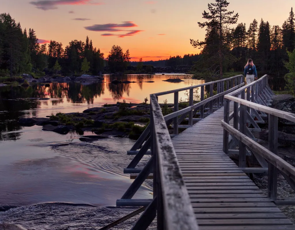 Solnedgång vid Mårdseleforsen