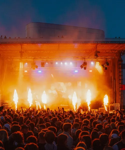 Människor på konsert utomhus