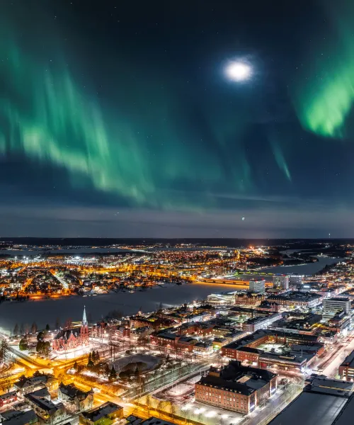 Norrsken över Umeå